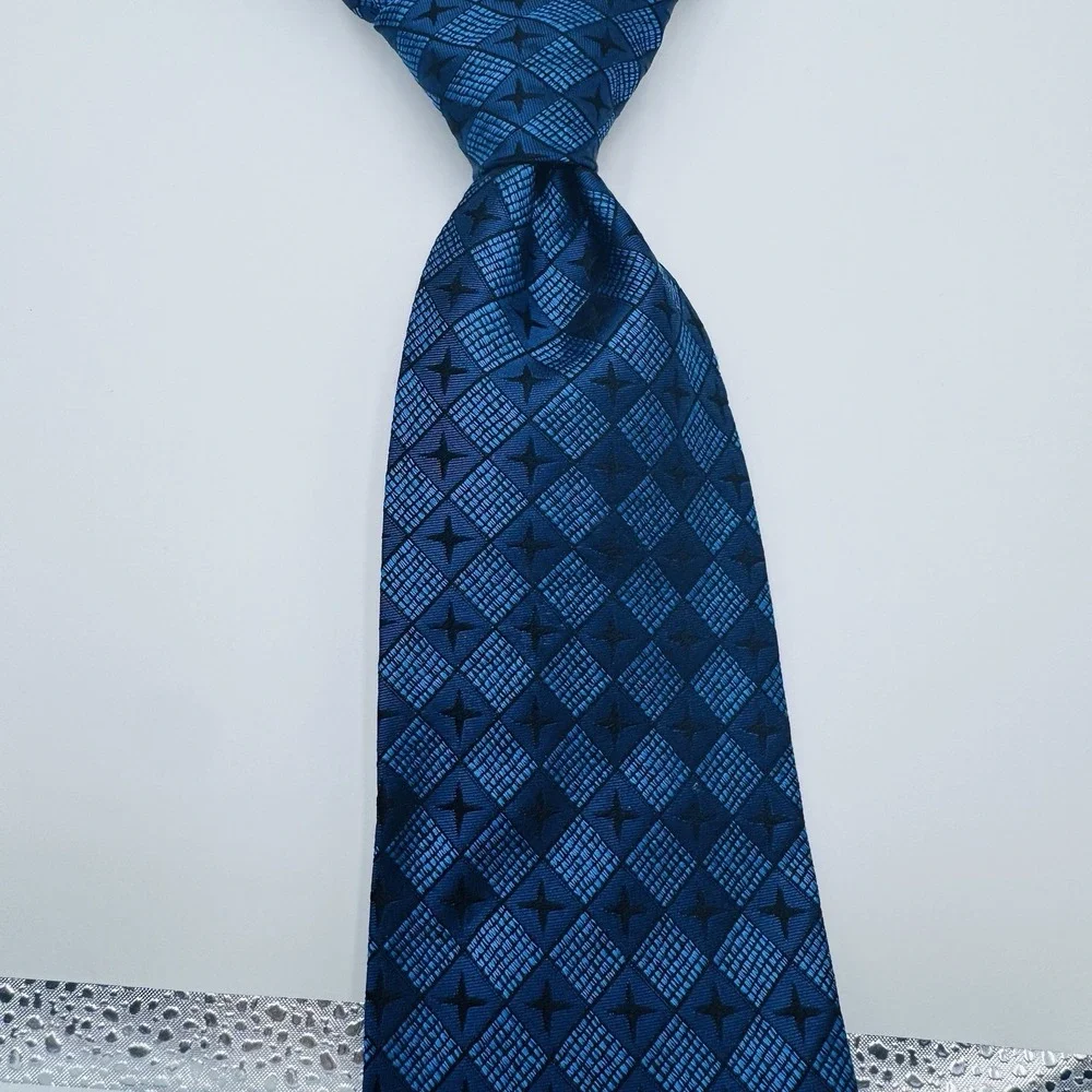 Michael Newell Silk Tie Men Lot of 2 Maroon Paisley Navy Diamond 59x4 Handmade